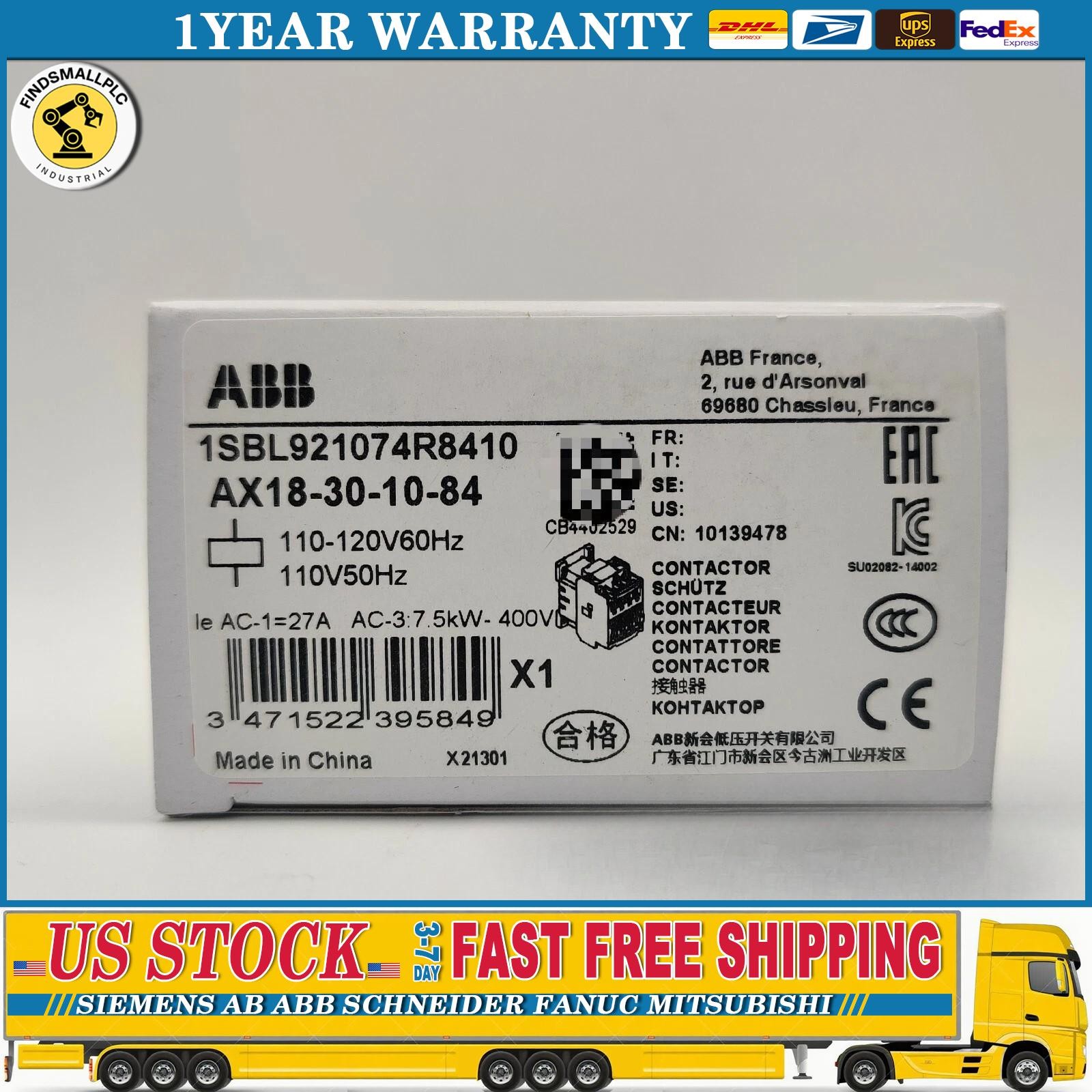 New In Box ABB AX18-30-10-84 AC Contactor US Free TAX