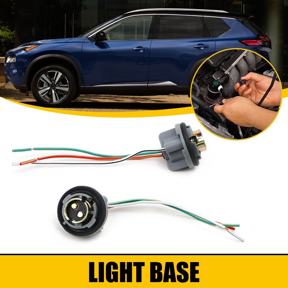 2pcs 1157 LED Brake Turn Light Bulb Socket Light Base Harness Wire Pigtail Plug