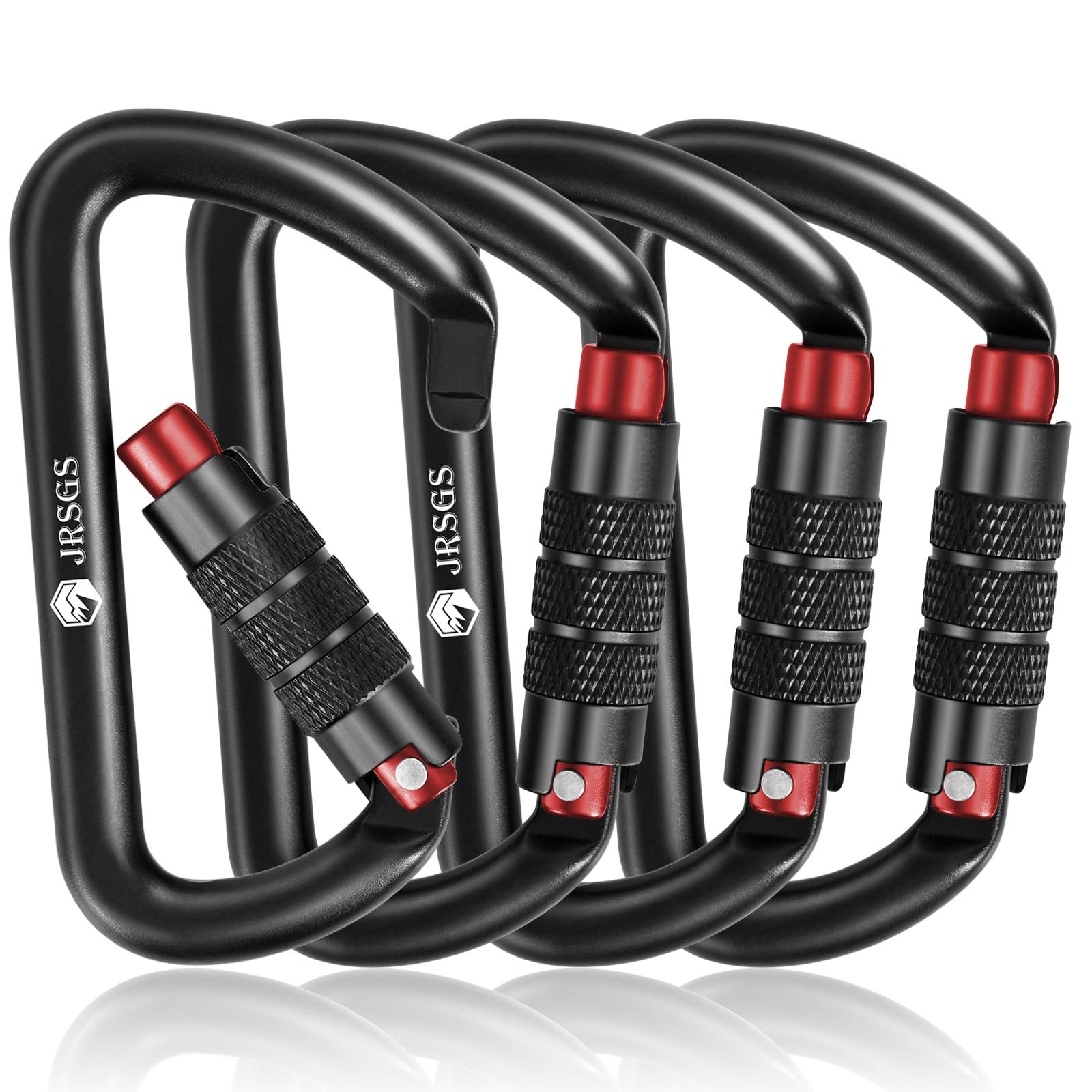 JRSGS Heavy Duty Locking Carabiner Clip 12KN Auto Locking Carabiner 7075 Alum...