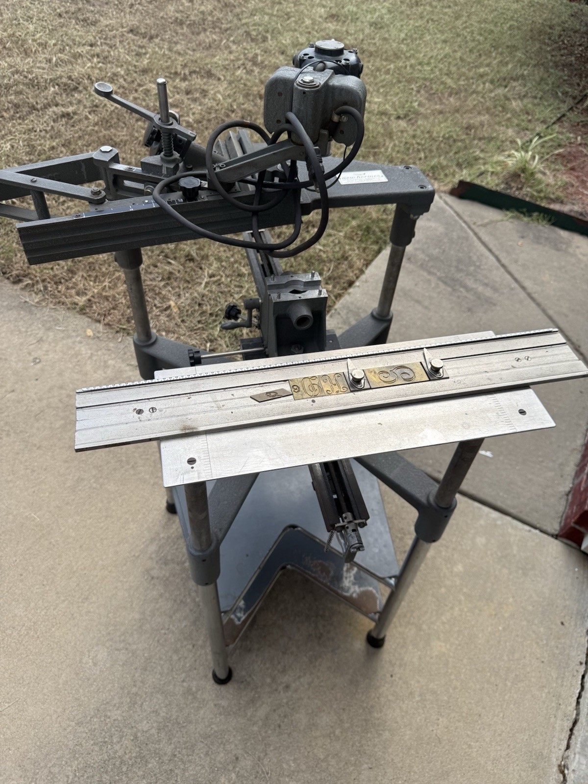 Large Hermes Engraving Machine On Stand