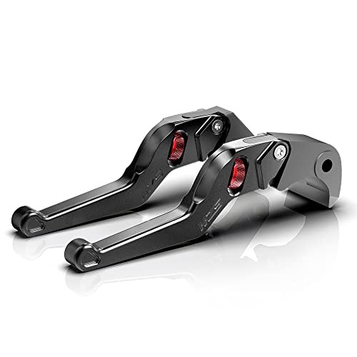 Black Motorcycle Brake Clutch Levers Short Wheel Roller Adjustable CNC