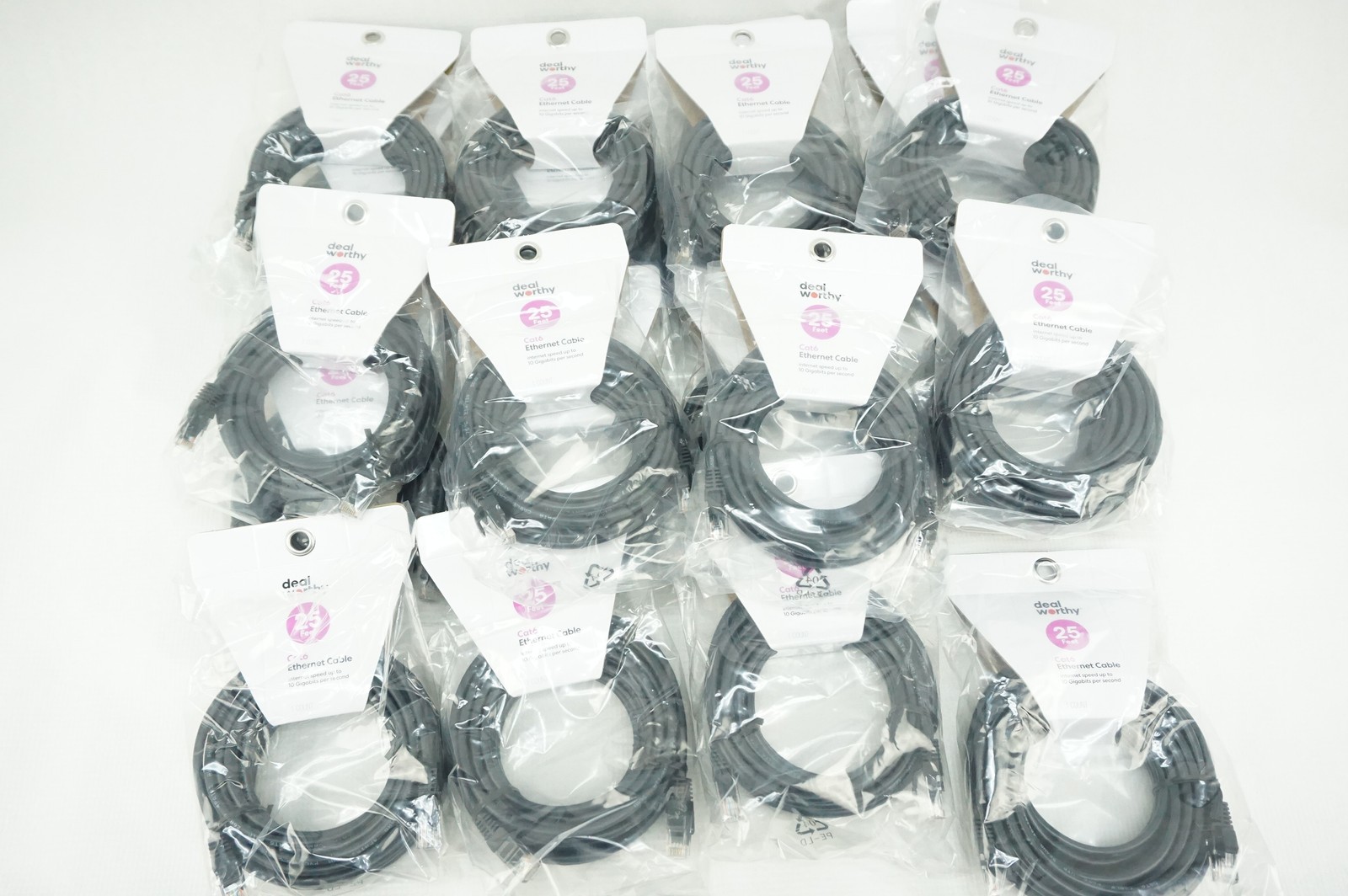 deal Worthy 25ft CAT6 Ethernet Cable upto 10 Gigaits per Second Lot of 20