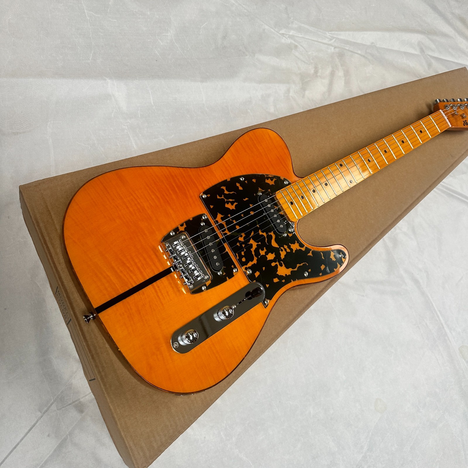Orange Mad Cat TL Electric Guitar Anderson Flamed Maple Top SS Chrome Parts F/S