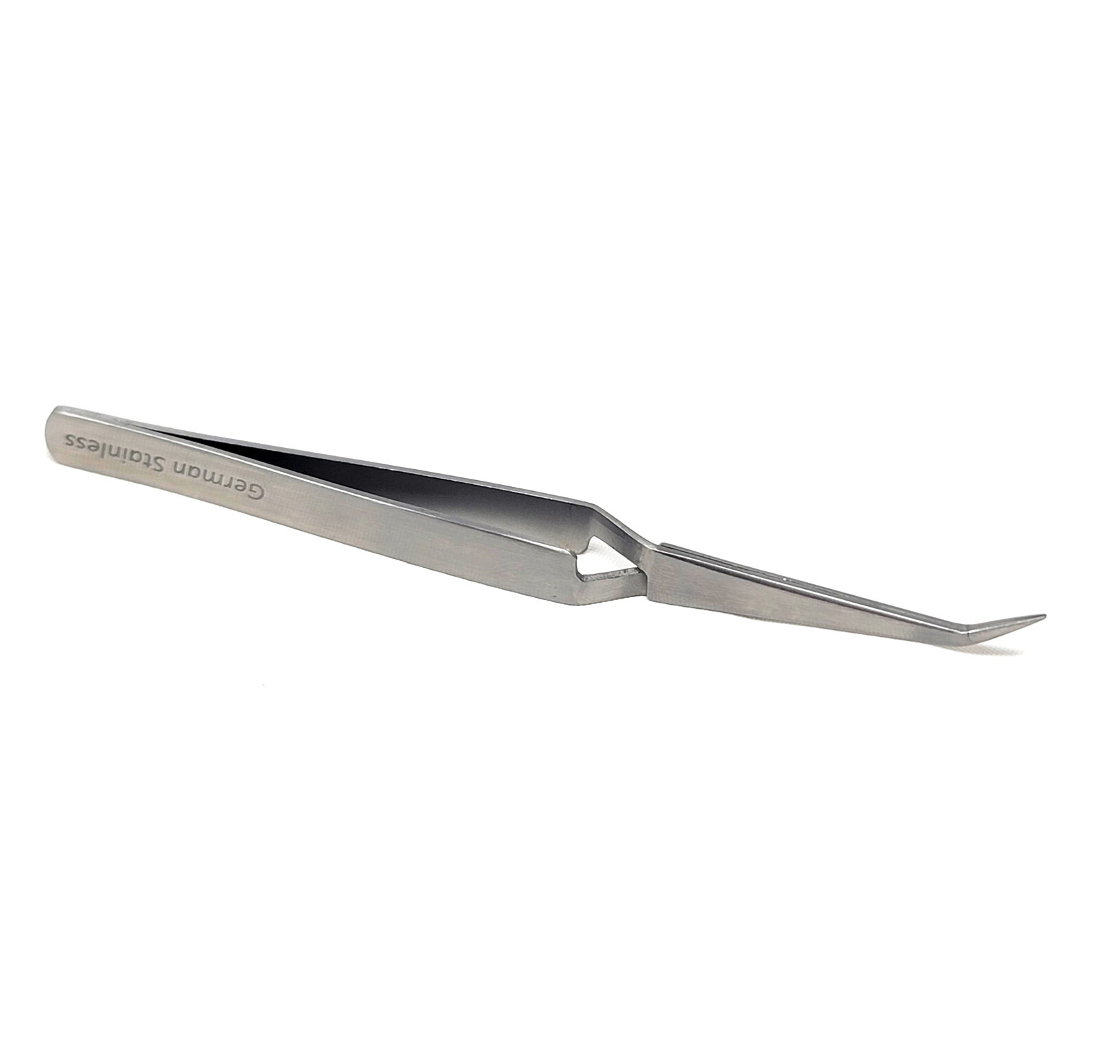Stainless Steel Cross Lock Tweezers with Angled Precision Point Tips