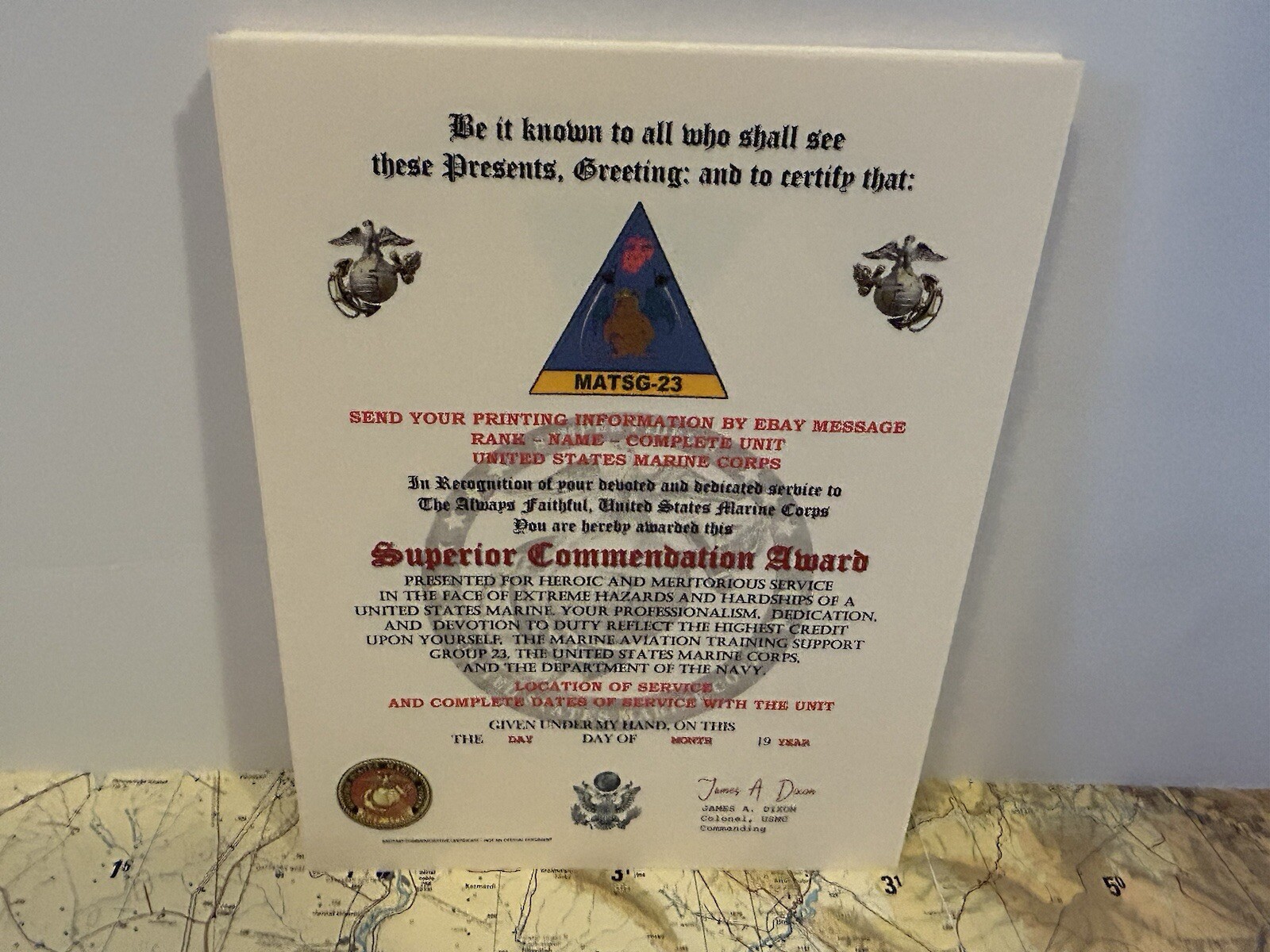 U.S.M.C. / AVIATION TRAINING SUPPORT GROUP 23 - SUPERIOR COMMENDATION AWARD