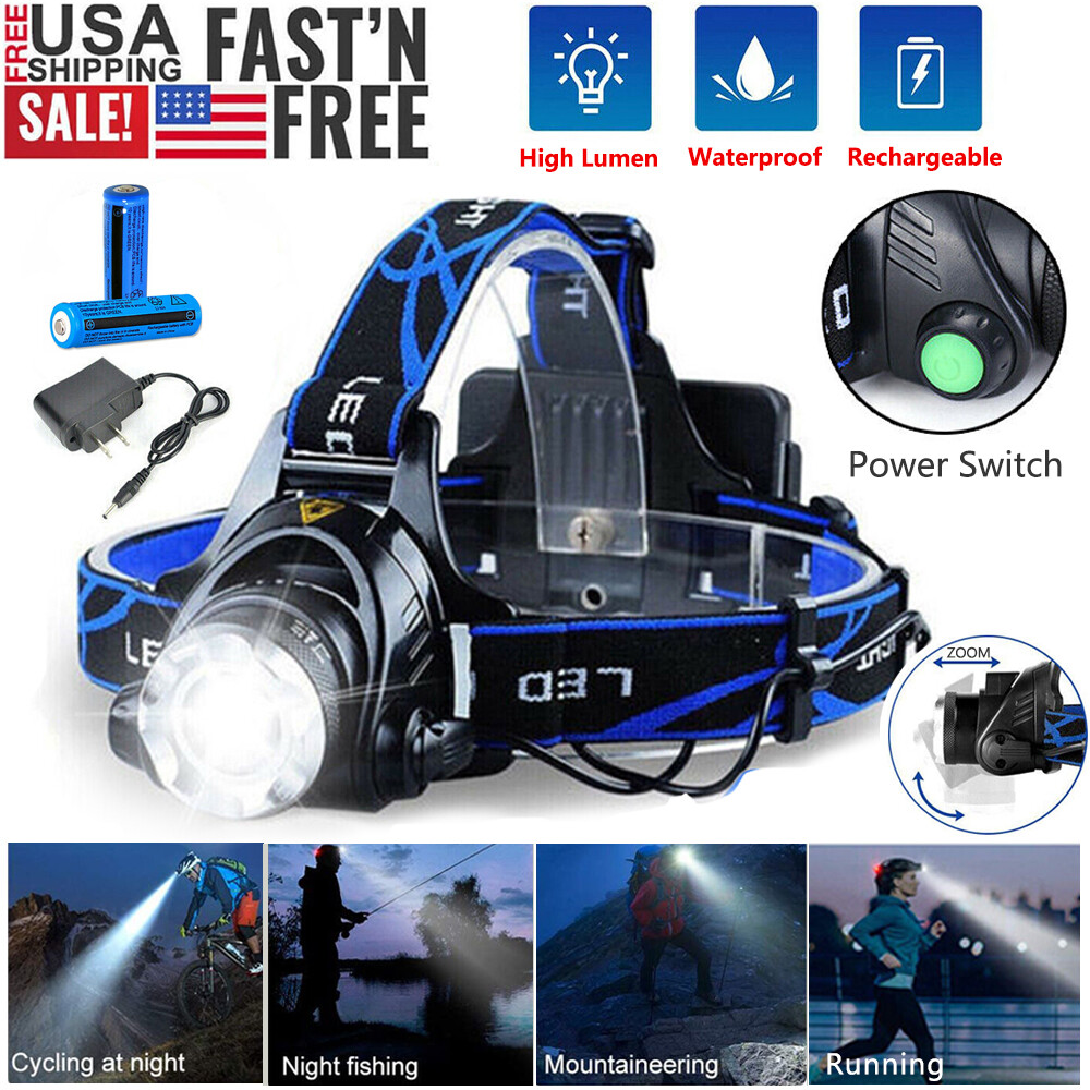 9900000LM Upgraded LED Rechargeable Headlamp Home Outdoor Use Hiking Headlight