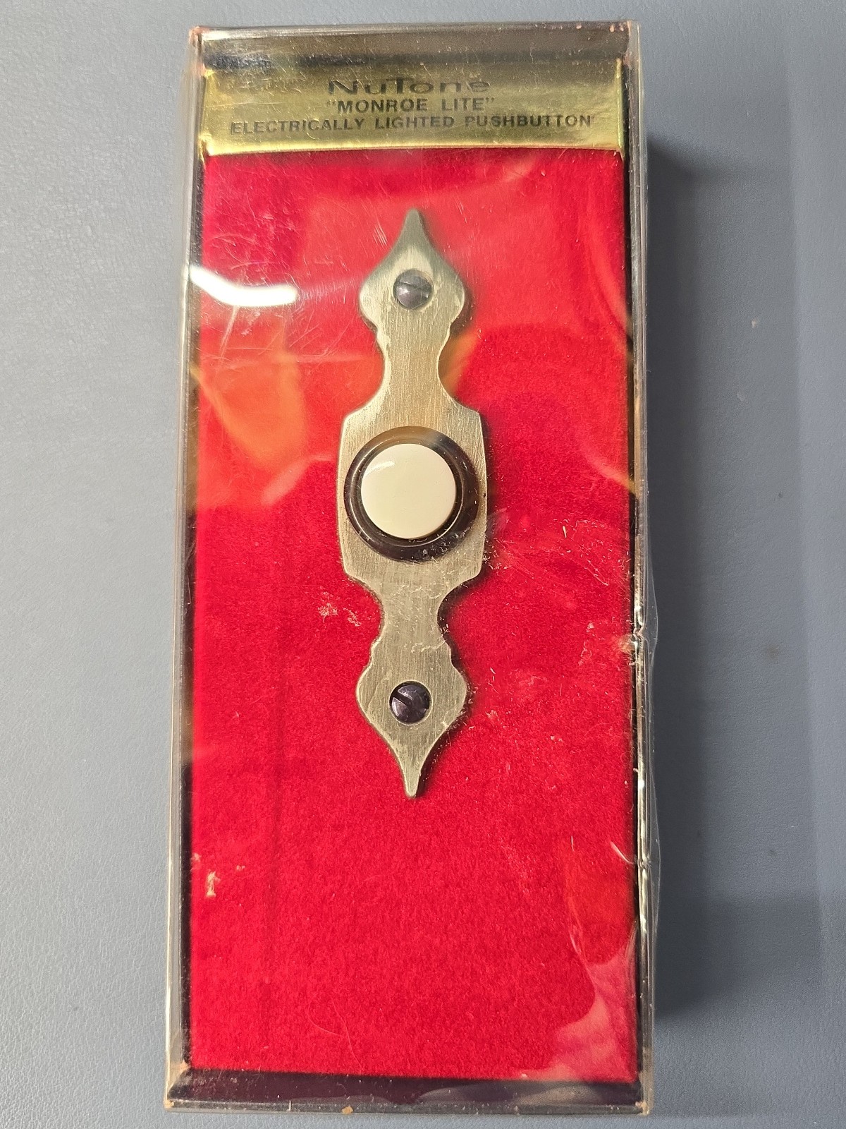 NuTone PB-29L Pushbutton Lighted Doorbell Antique Pewter Finish Monroe Lite (FI)