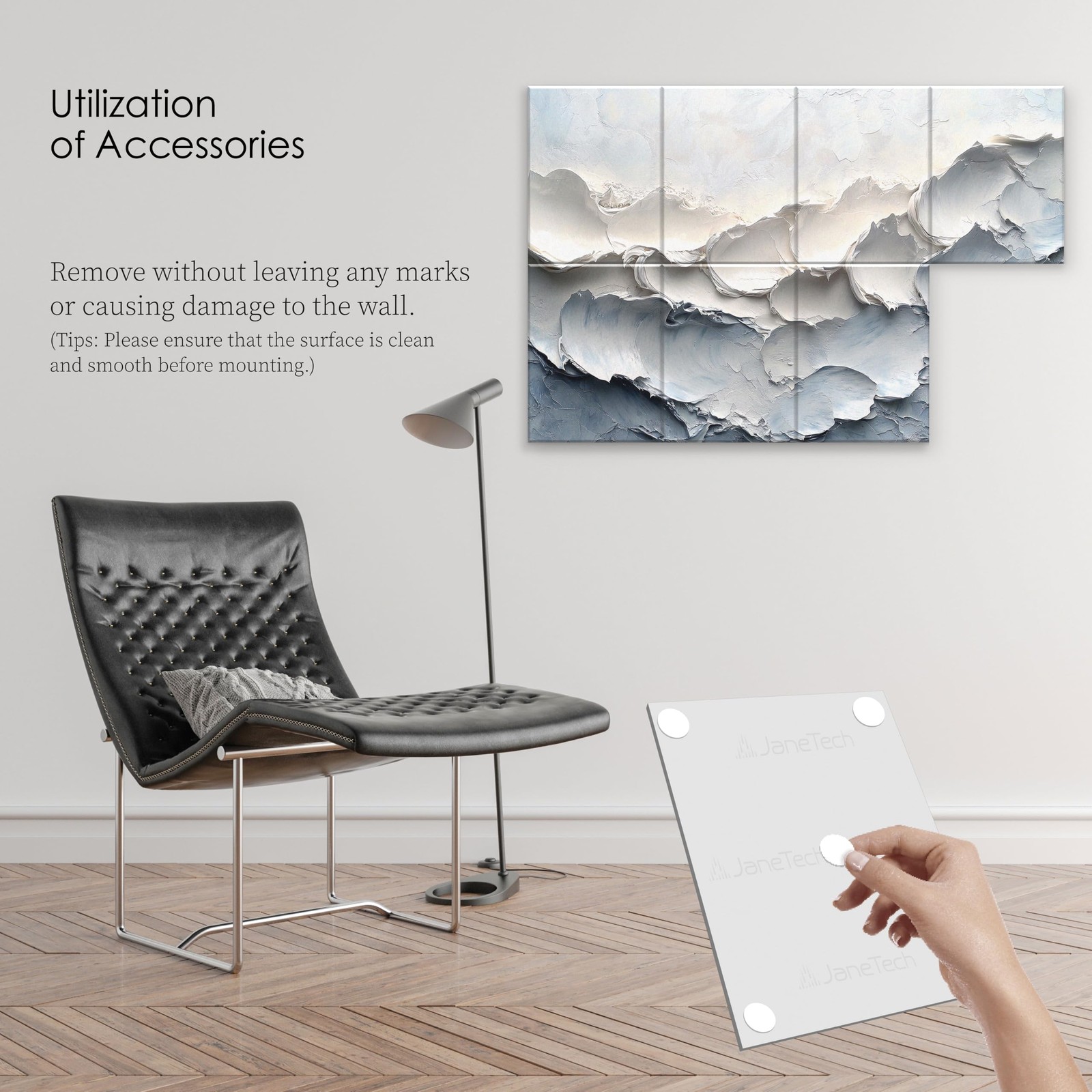 JaneTech 8-Pack Art Acoustic Wall Panels 48x32 Inches Acoustic Treatment Pane...