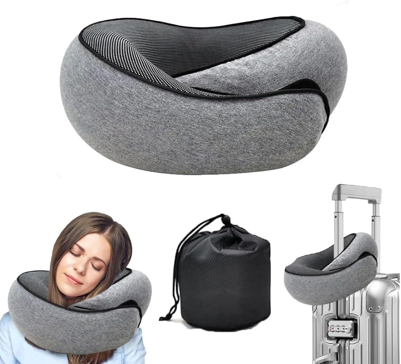 WEERSHUN Travel Pillows for Airplanes,2024 New One Size, Gray