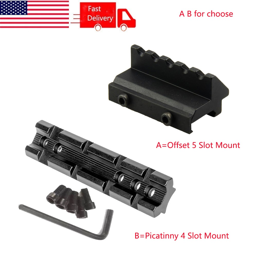 Top Picatinny 20mm Rail 4 Slot Scope Mount/45 Degree Offset 5 Slot Scope Mount