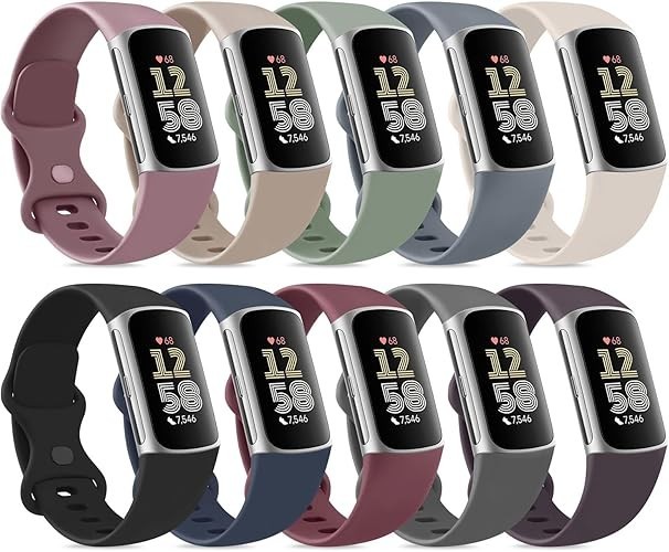 10 Pack Bands Compatible with Fitbit Charge 6 / Fitbit Charge 5 Bands for Women