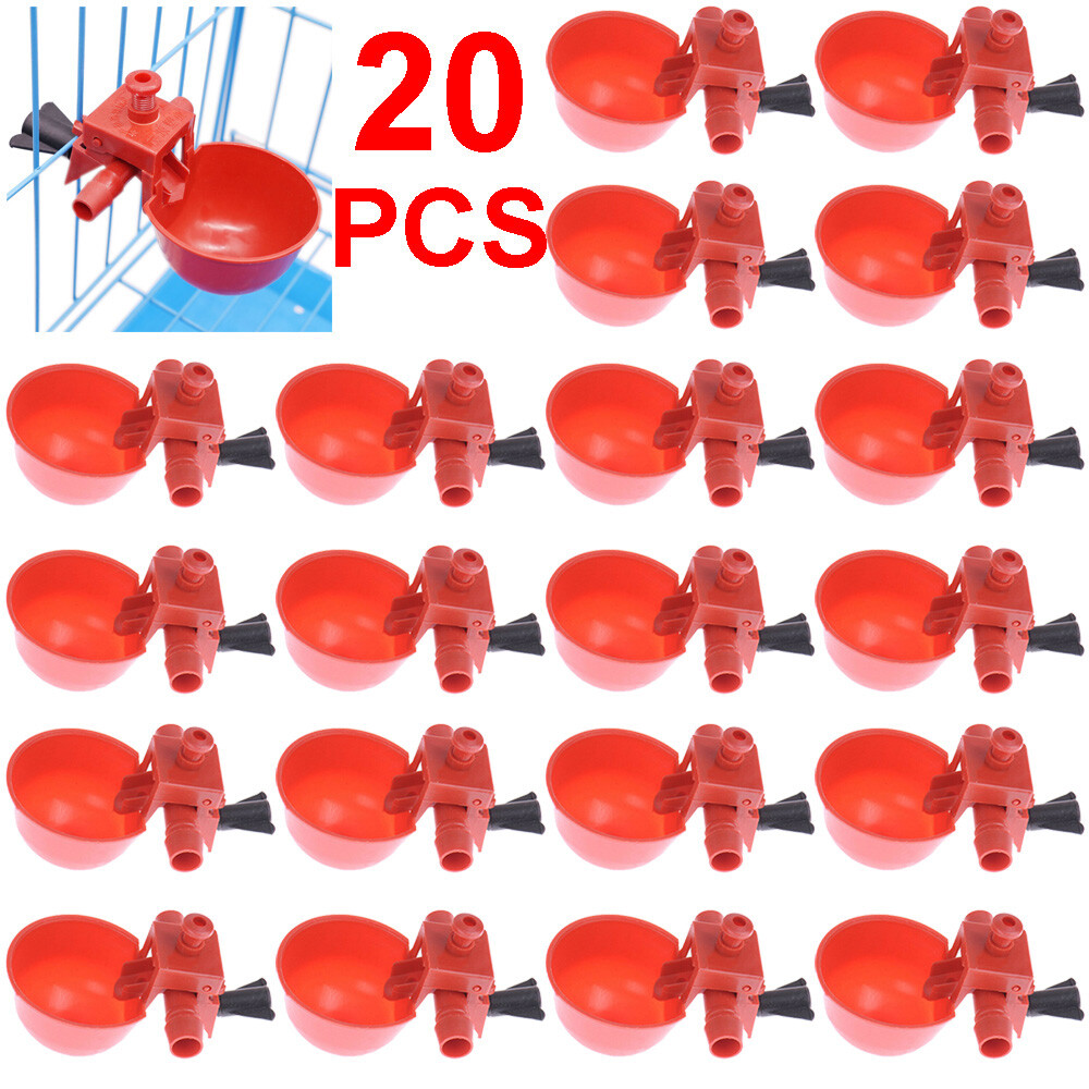 10/20PC Poultry Water Drinking Cups Chicken Hen Plastic Automatic Drinker Quail