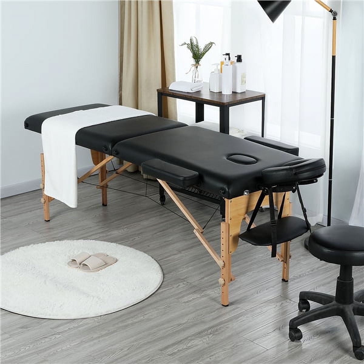 Best Massage Table Portable Bed Two Fold Adjustable Height Built-In Case