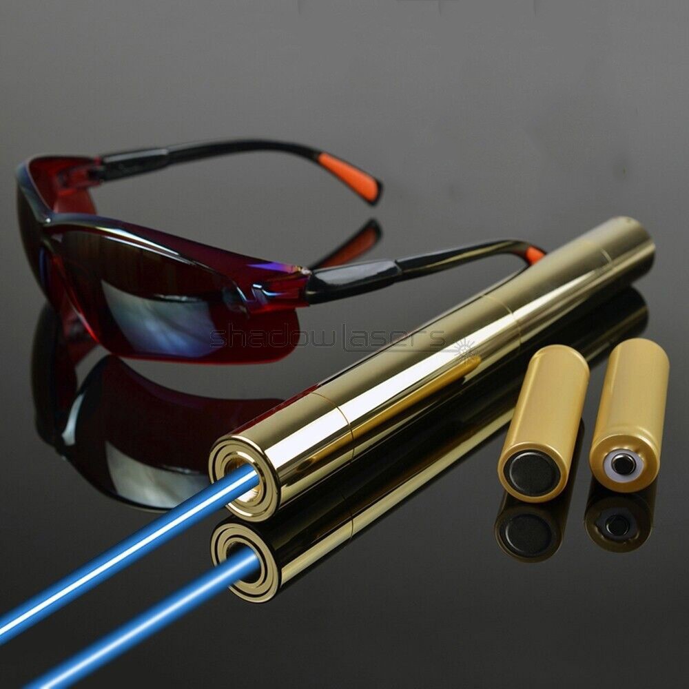 Cyan Laser Pointer 488nm Adjustable Focus Flashlight Visidle Beam +Case US