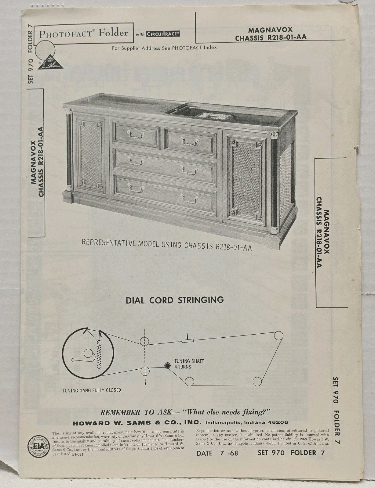 Magnavox Chassis R218-01-AA  Sams Photofact Schematics & More