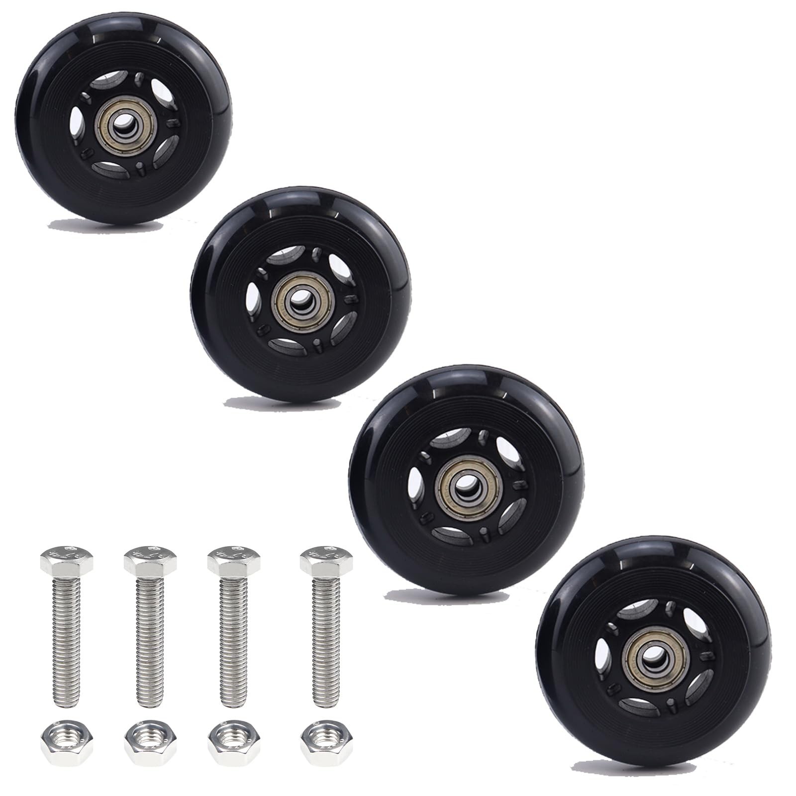 3" x 1" 4Pcs Chair Caster Wheels 3 Inch PU Caster Wheels Just Wheel, 1 inch W...