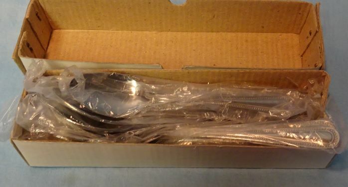 ** GIBSON Stainless Flatware - BEADED Pattern - Service for FOUR (4) - UNUSED *