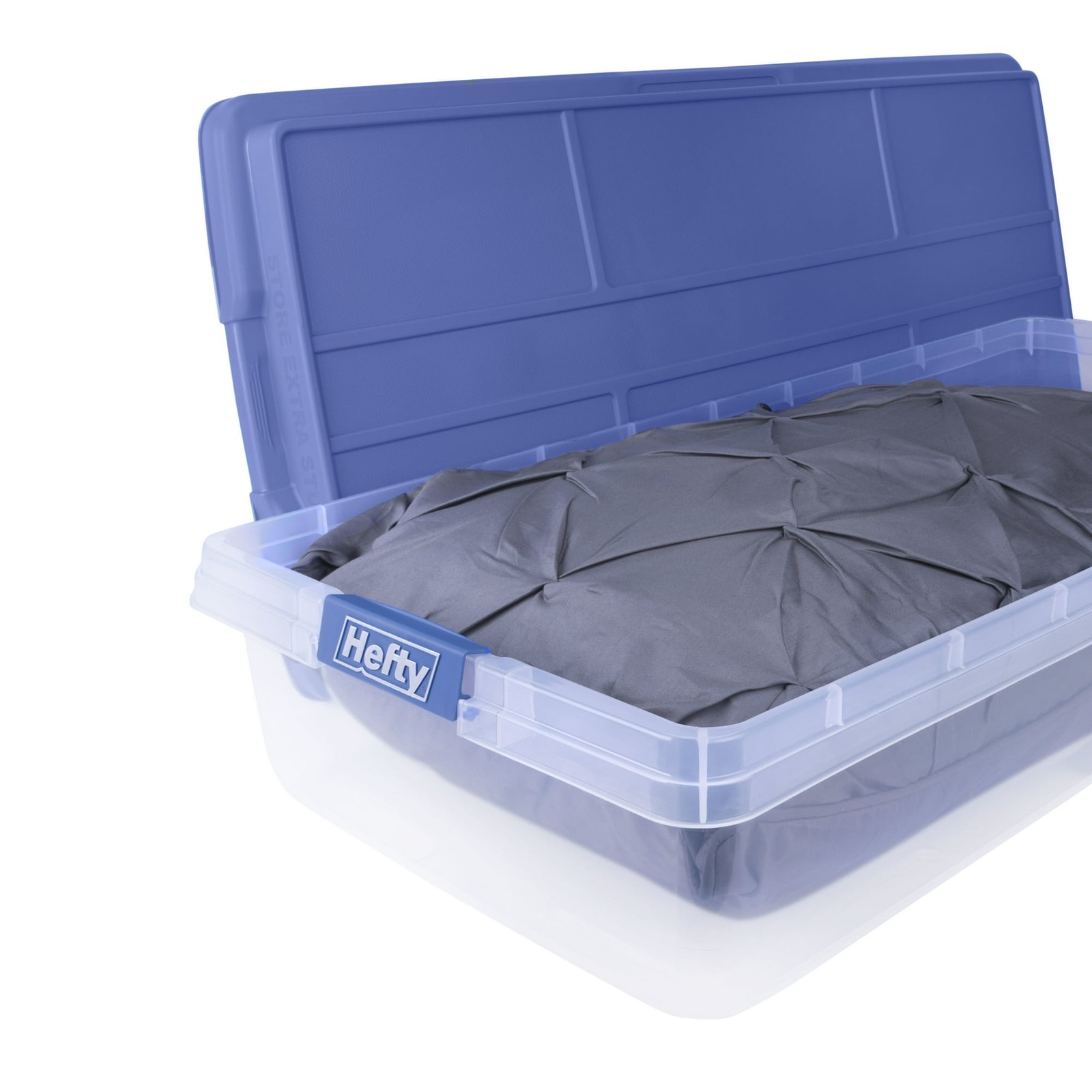 Hefty, 63 Quart Clear Storage Bin, Latched Storage Container