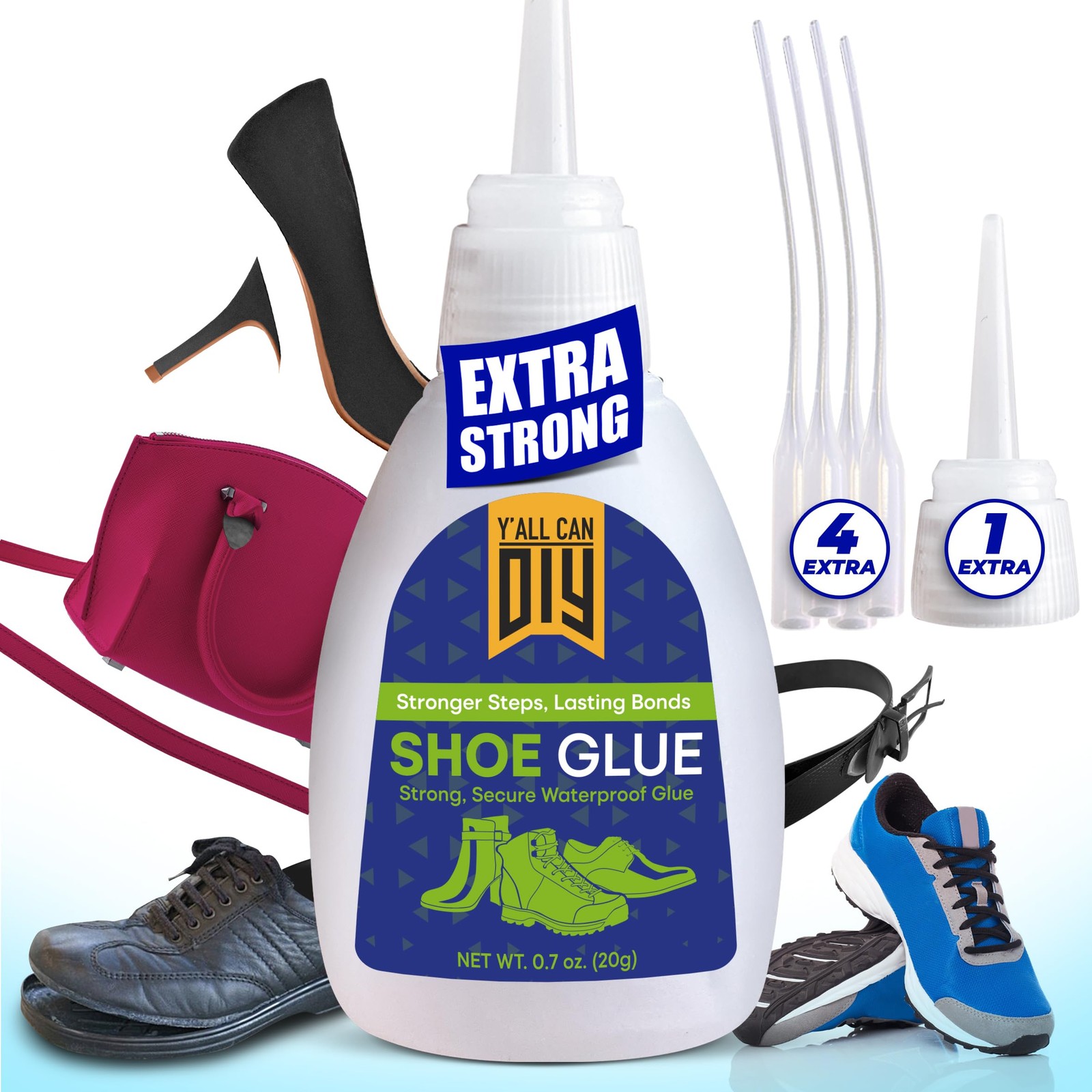 Y’allCanDiy Super Glue for Shoe. Heavy Duty Shoe Adhesive 1 Pack, Clear