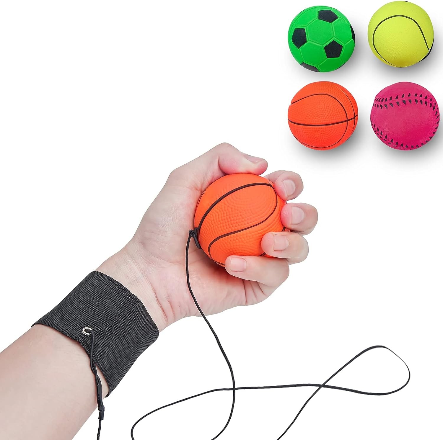 4/8/16 Pack 2.36 Inch Wrist Return Balls Wristband Ball inch, of 4