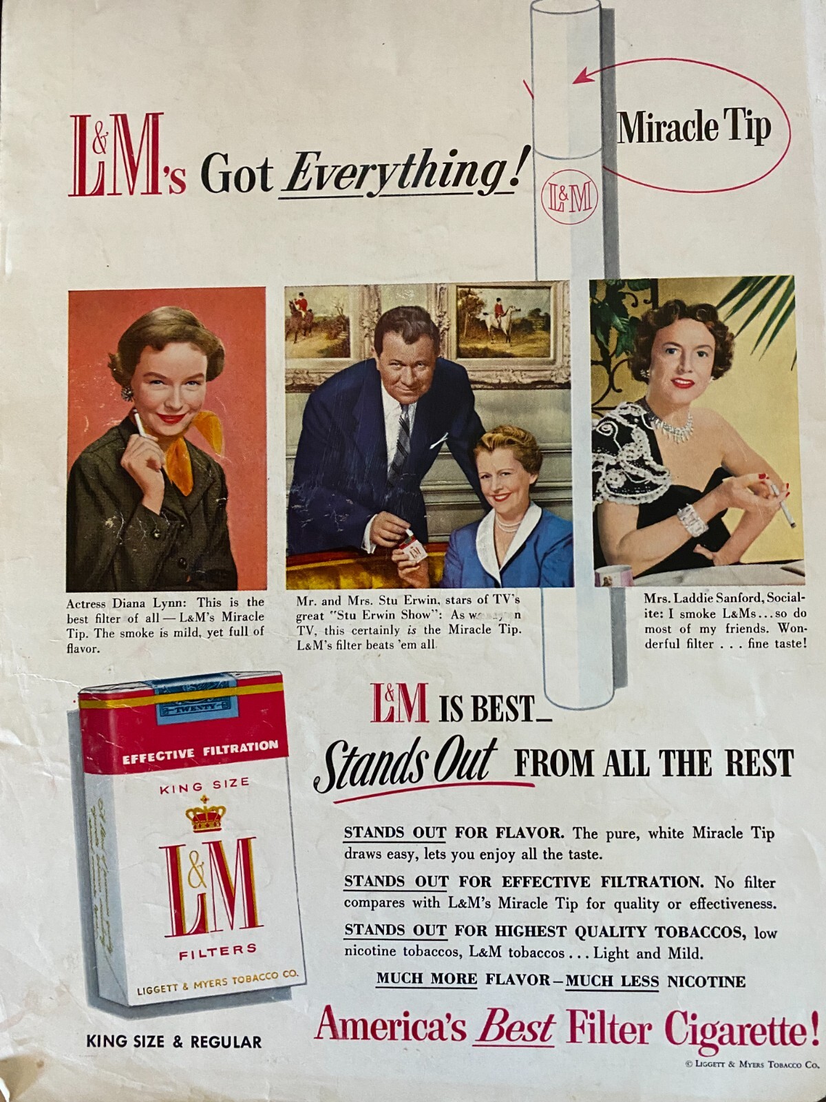 L&M Cigarettes, L and M, Full Page Vintage Print Ad