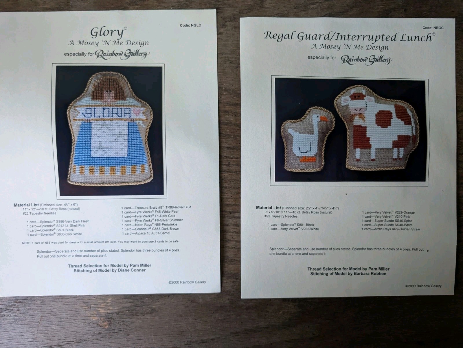 Lot of 10 Rainbow Gallery Nativity Needlepoint Patterns w/ Thread Material 2000