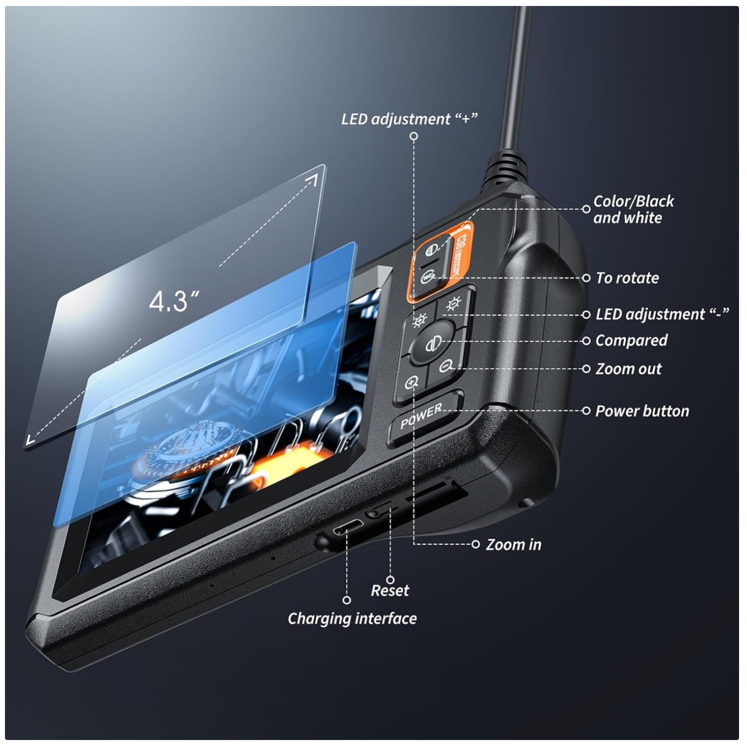 Waterproof Inspection Camera with IPS Screen