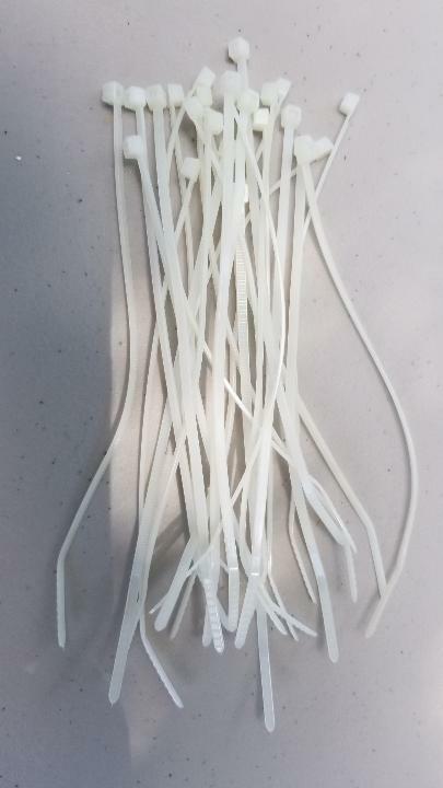 Bag of 25 - White Zip ties 5-1/2" (5.5") Nylon wire ties, Cable ties