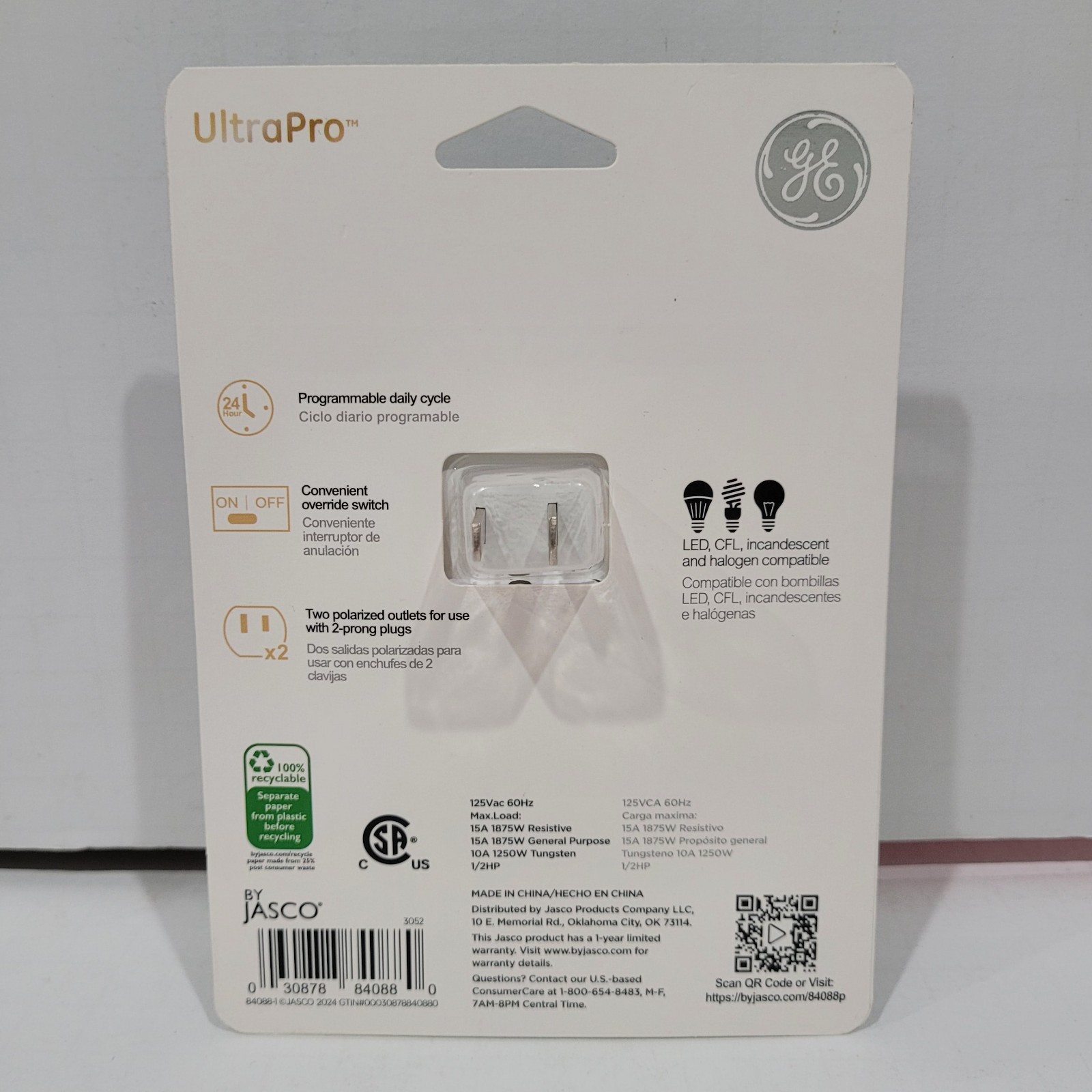 2pk GE Ultrapro Indoor Plug-in Basic Timer Lighting Control Switch Brand New!