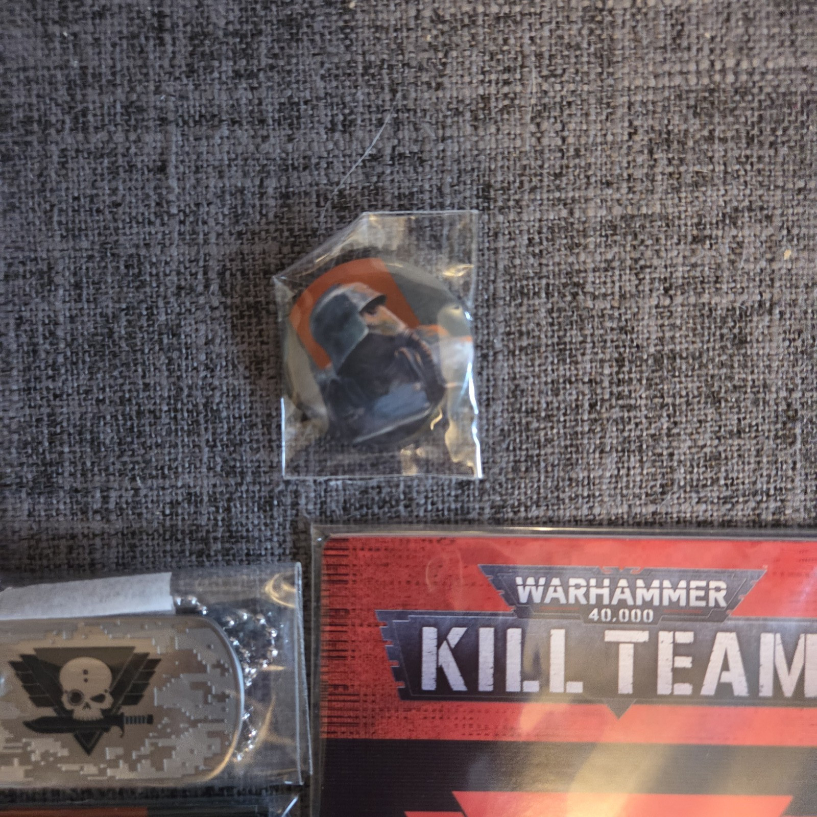 Kill Team Celebration Pack - Card Sleeves , Postcards, Dog Tag, Badge Bundle