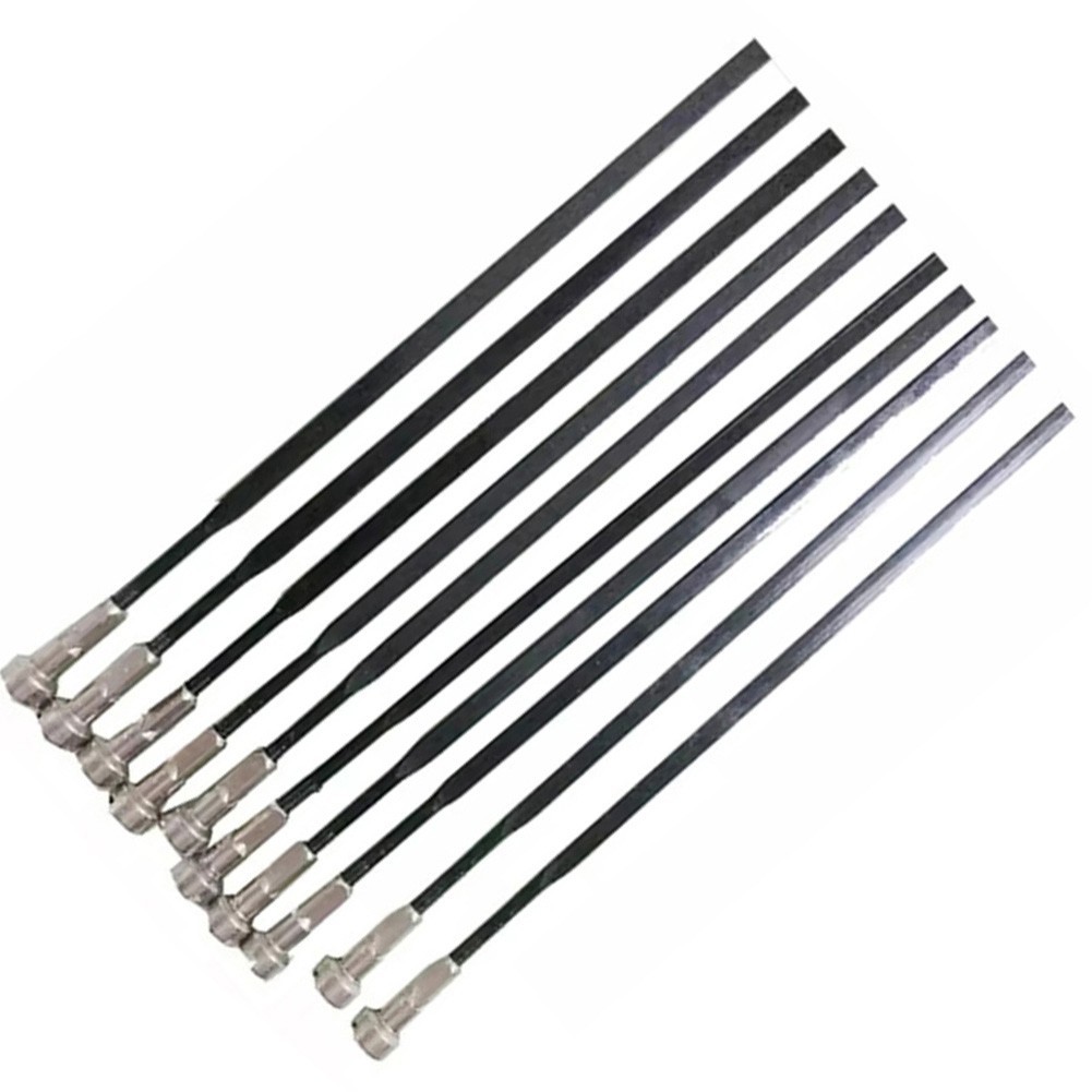 Bike Spoke Set Flat Straight for pull 5Pc High Strength Steel Rust Resistant
