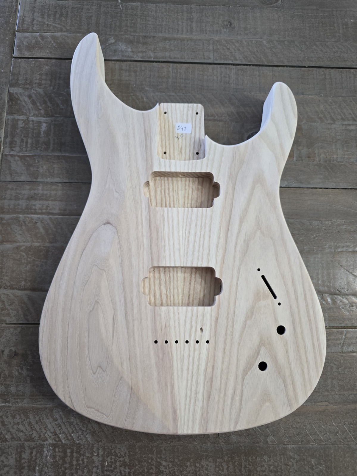 Super Strat-Style Guitar Body, Ash, HH