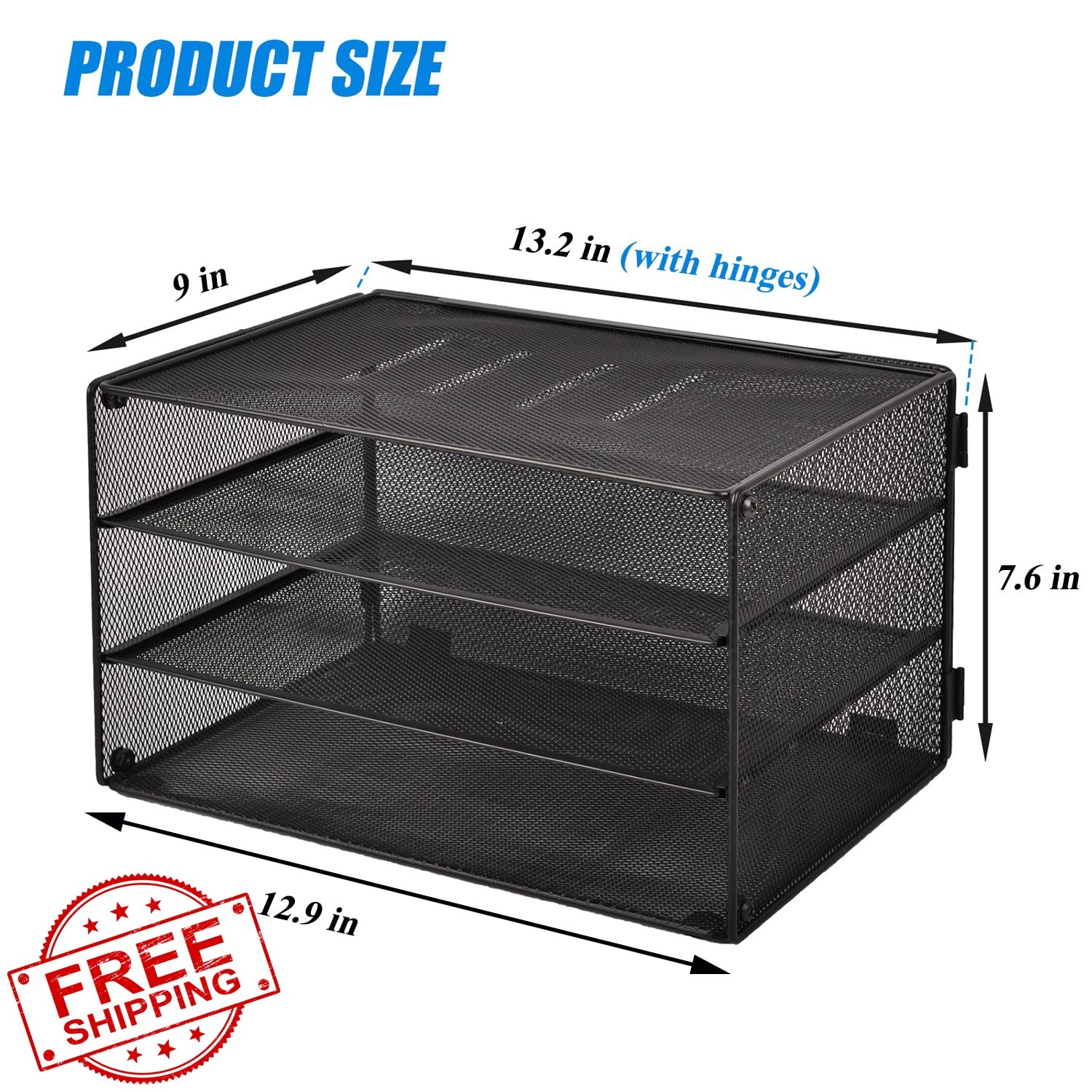 EASEPRES 3 Tier Desk Organizer Tray Black