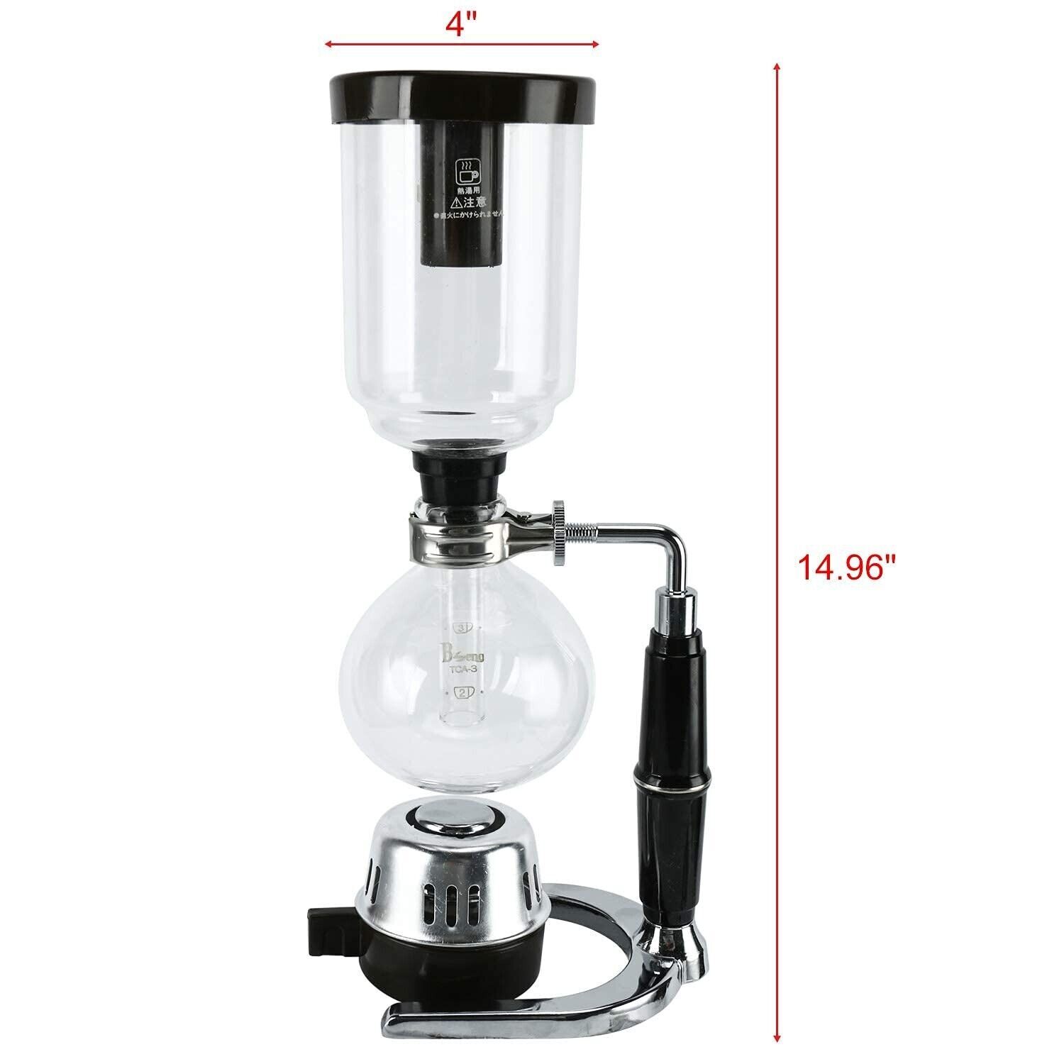 5-Cup Coffee Syphon Tabletop Siphon Gravity Coffee Maker Glass Siphon Vacuum