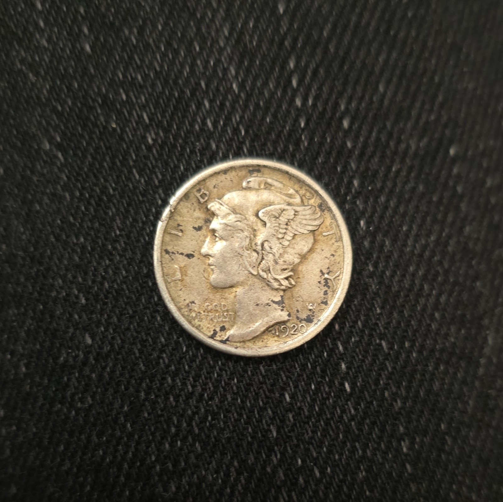 1920 D UNITED STATES Mercury Winged Liberty Head Dime Silver Coin