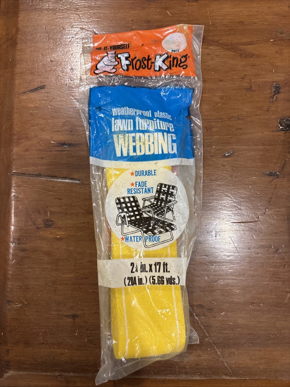 Yellow PW17 Vintage Frost King Lawn Furniture Webbing New Unopened 2 1/4" x 17’
