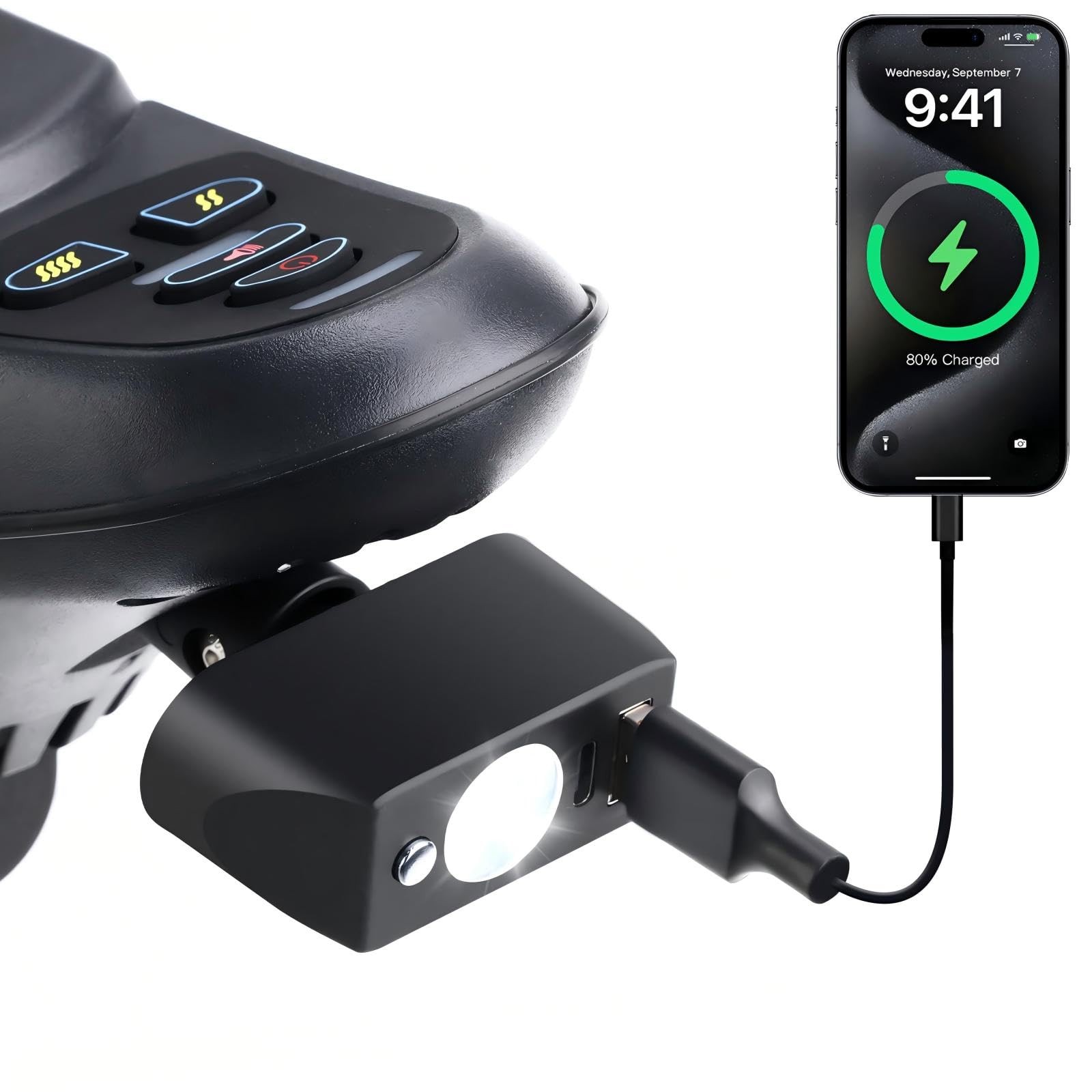 moovon Electric Wheelchair USB Charger with Bright LED Light, 3-Pin XLR Contr...