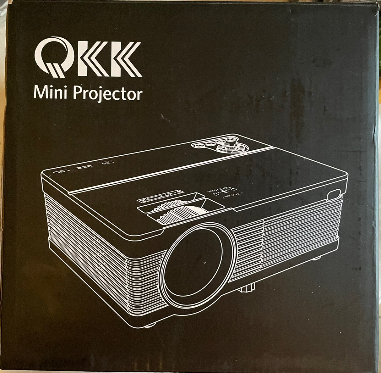 QKK Mini Projector 5500 Portable LCD Projector, 100" Projector Screen Included