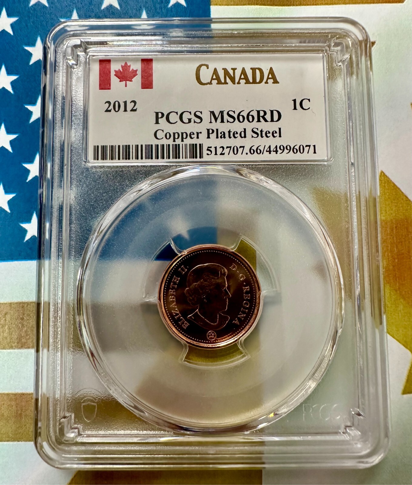 🔥2012 CANADA 1C PGCS GRADED MS66RD COPPER PLATED STEEL VERY NICE SEE PICS🔥