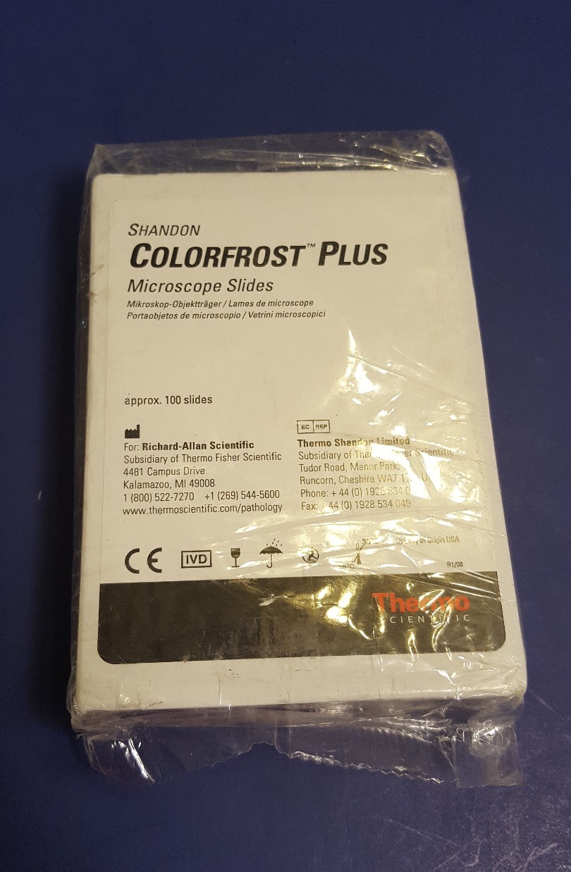Shandon Colorfrost Plus Microscope Slides 100ct Violet Colorfrost Plus