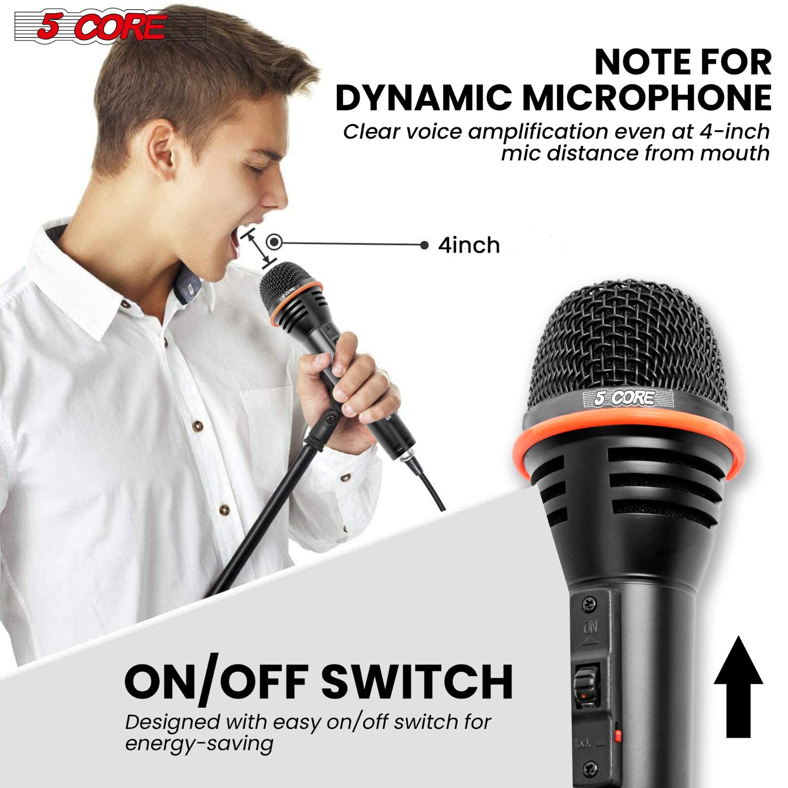 Metal Wired Handheld Dynamic Microphone Karaoke Mic For Stage Show w/ XLR Cable