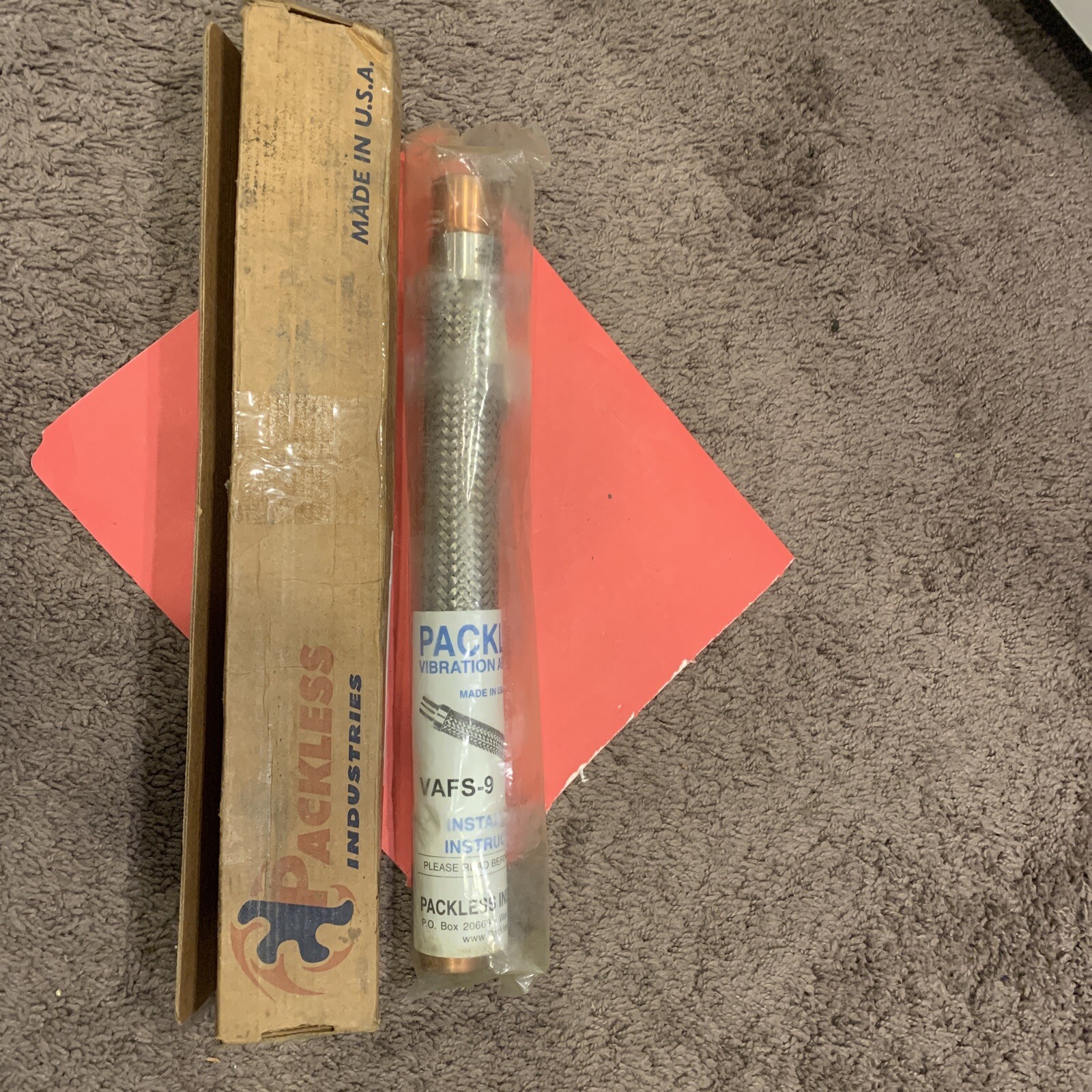 Packless VAFS-9 Stainless Steel Vibration Absorber 1 1/8" 650 PSI 45 Bar NOS NIB