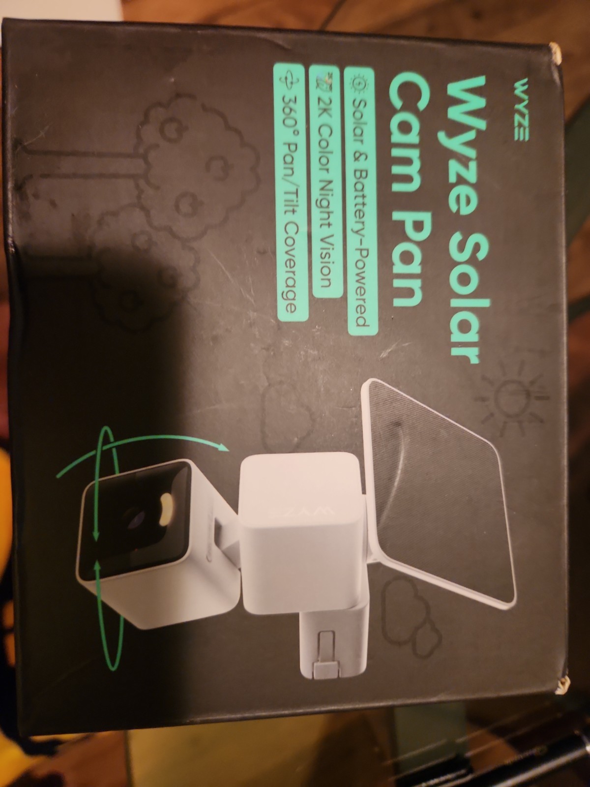 WYZE Solar Cam Pan (Flagship Model), AI Security Cameras Wireless White