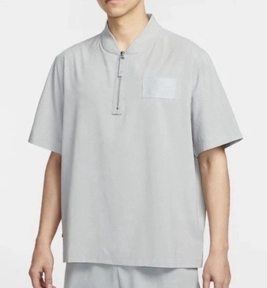 New Nike NBA Kevin Durant 1/4 Zip Gray Short  Sleeve Shirt HJ4213-012 Men’s M
