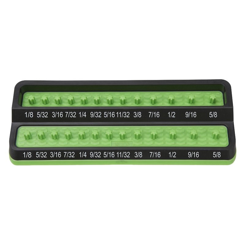 Mechanics Time Savers 1/4" Drive SAE 26-Slot Green Friction Peg Socket Holder