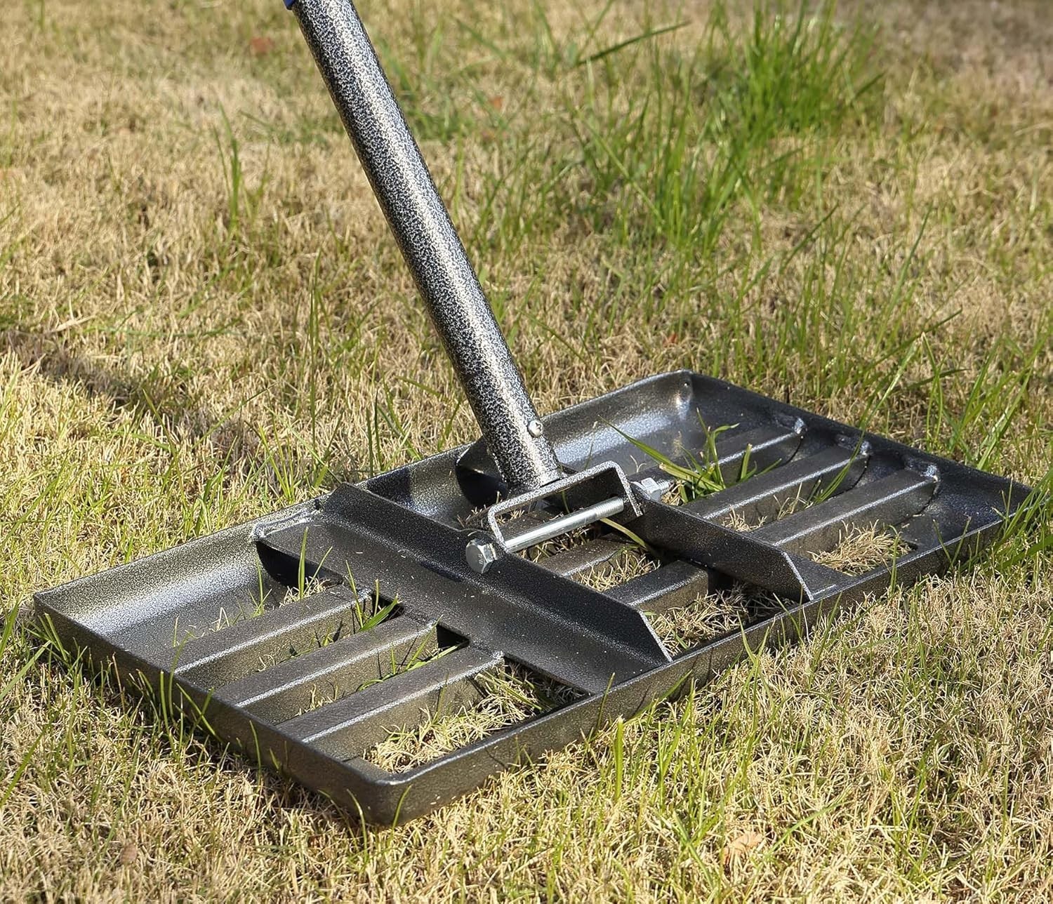 17x10 Lawn Rake with Adjustable Handle for Yard Leveling and Smoothing