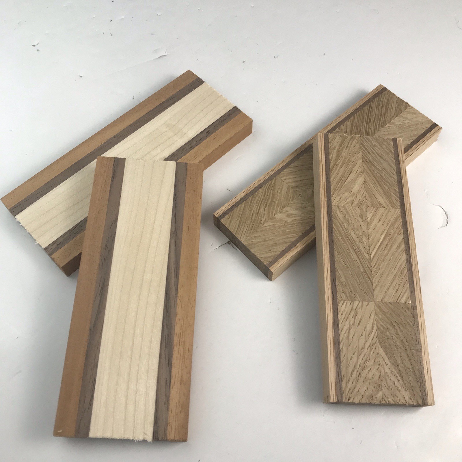 Wood Knife Scale Blanks 4 Piece Set Knife Handle Walnut Oak Mahogany 1/2” Thick