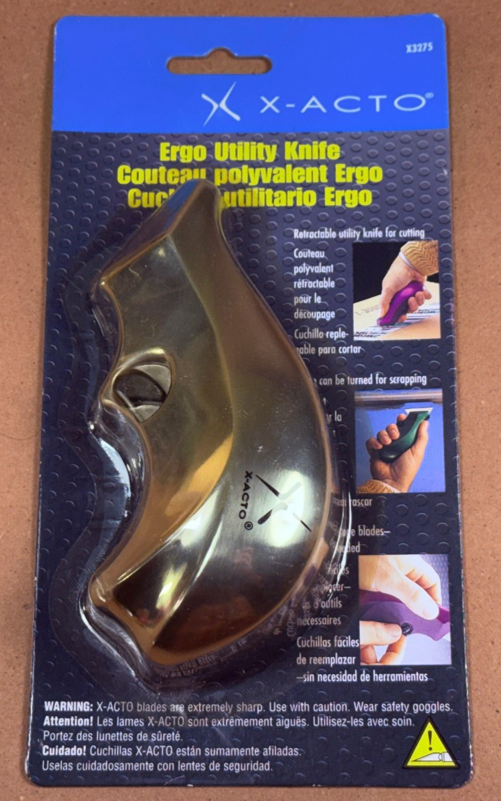 New - Rare - X-acto Ergo Utility Knife Retractable Cutting Tool Vintage X3275