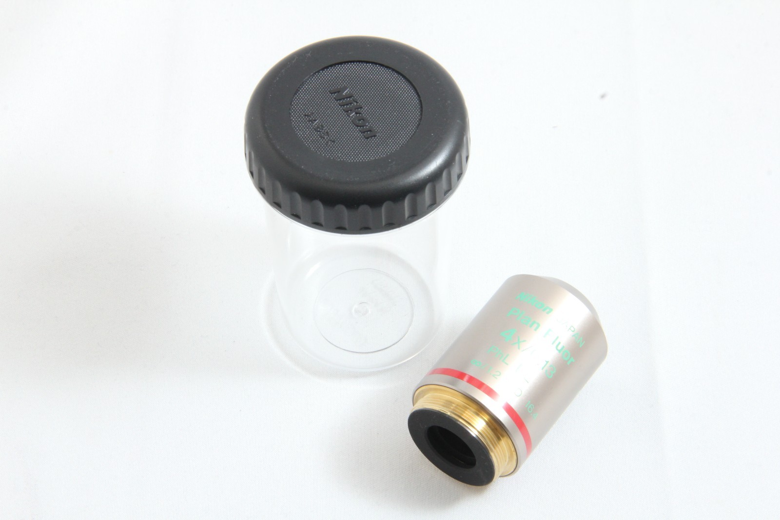 Nikon Plan Fluor 4x / 0.13 PhL DL ∞/1.2 WD 16.4 Microscope Objective Lens #5697