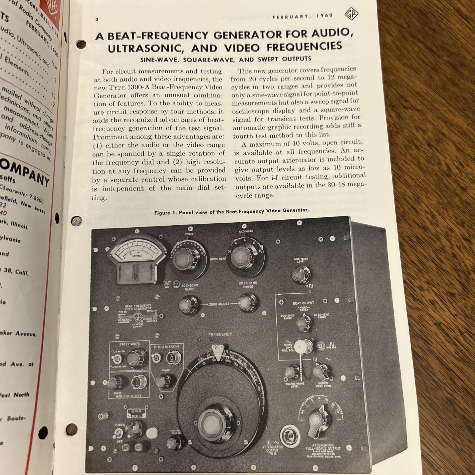Beat-Frequency Video generator. New Coaxial Adaptors